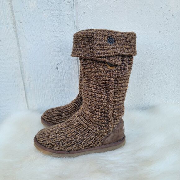 UGG Cardy Knit Tall Classic Boot S/N 5819 Women's Size 5 - Picture 1 of 7